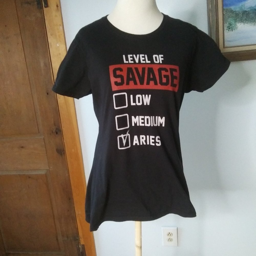 Black Graphic tee  Level of Savage Aries size M